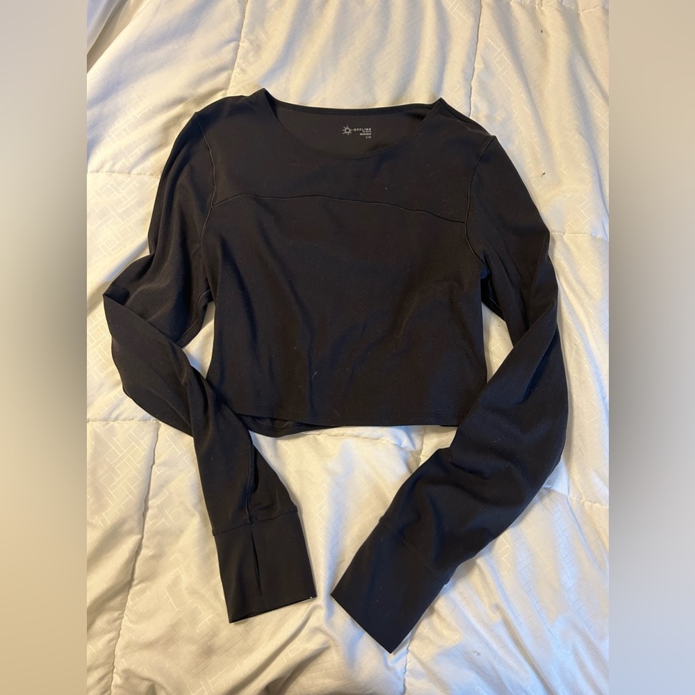 Offline by aerie black athletic tank top